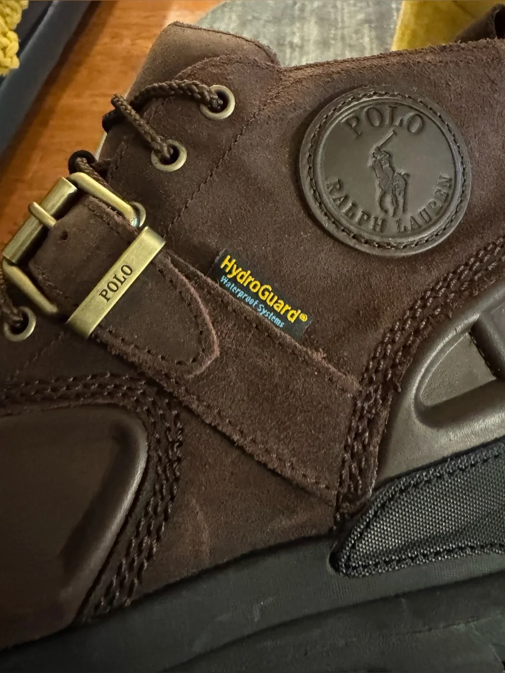 Polo by Ralph Lauren Men’s Brown Leather Oslo Low Waterproof Duck Boots, Size 10